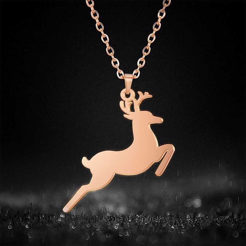Jewellery Deer Pendant Stainless Steel NecklaceJewellery Deer Pendant