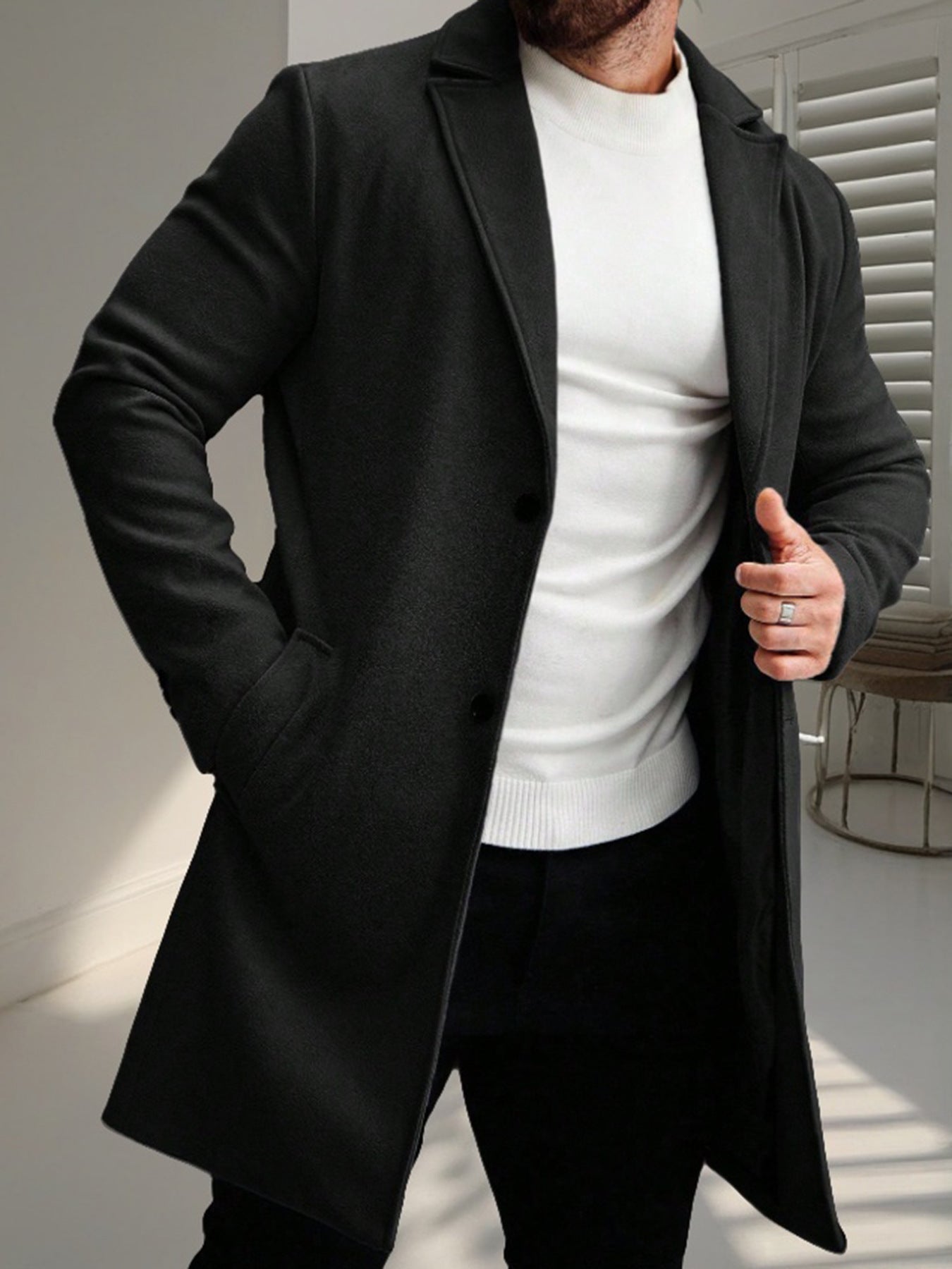 Classic Versatile Business-style High-end Single-breasted Casual Trench Coat