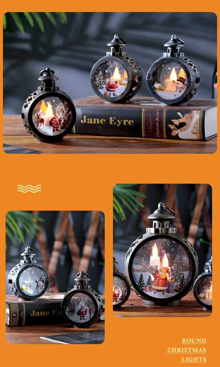 Christmas decorations retro night lights luminous gifts window ornaments desktop layout props atmosphere pendant desk decoration