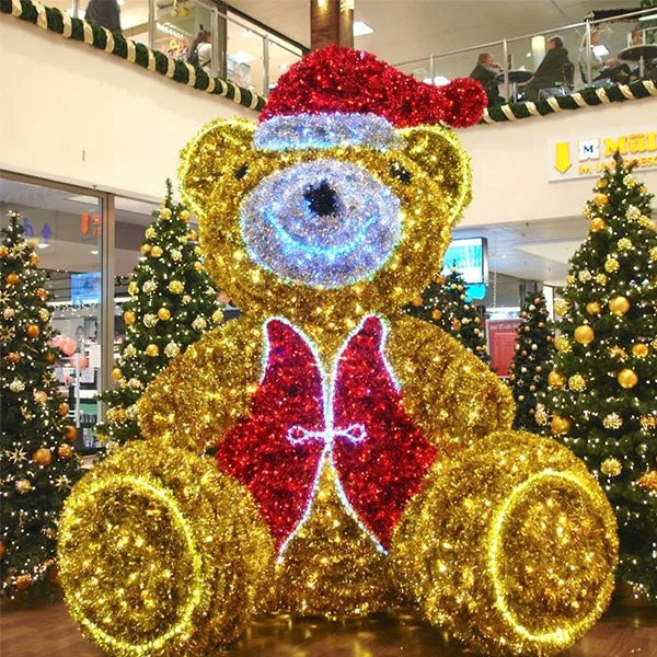 Christmas Holiday Commercial Street Decoration Popular 3D LED Christmas Teddy Bear Lights
