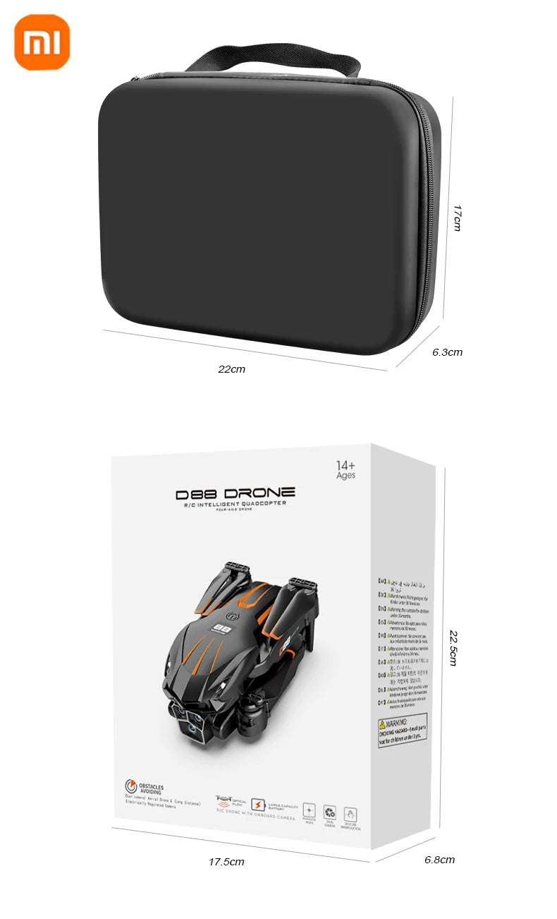 Xiaomi D88 Drone 8K Aerial Professional Hd Aerial Photography Obstacle Avoidance Brushless Motor Dual-camera 1-key return Drone