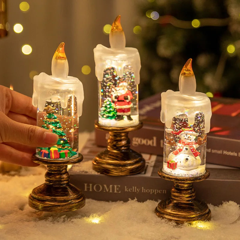 Christmas Decorations Candle Lights Candles Lights Angel Snowflake Crystal Ball Lights Creative Christmas Gifts Desktop Ornament