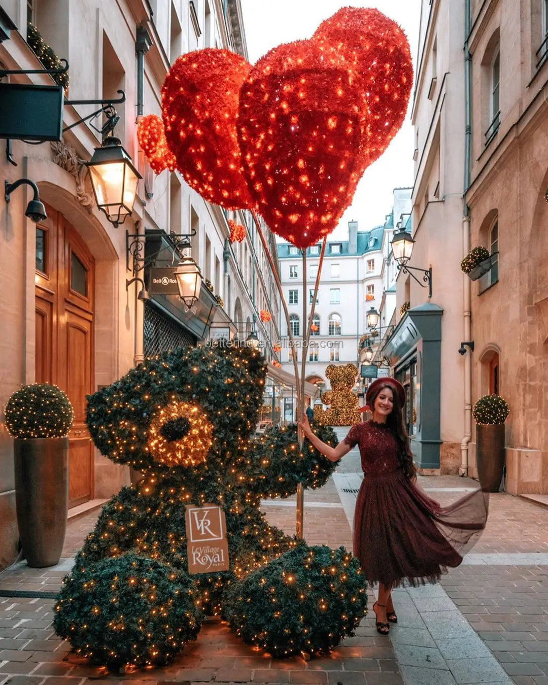 Christmas Holiday Commercial Street Decoration Popular 3D LED Christmas Teddy Bear Lights