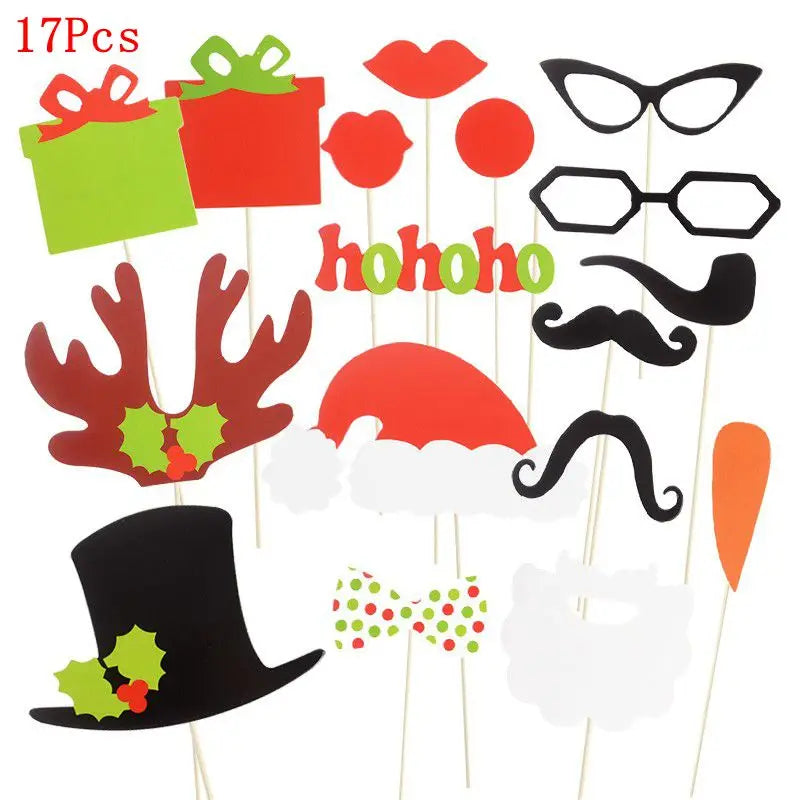 Christmas Decorations Props Cute Santa Claus Xmas Tree Elk Paper Photo Prop New Year Christmas Navidad Children's Gift Accessory