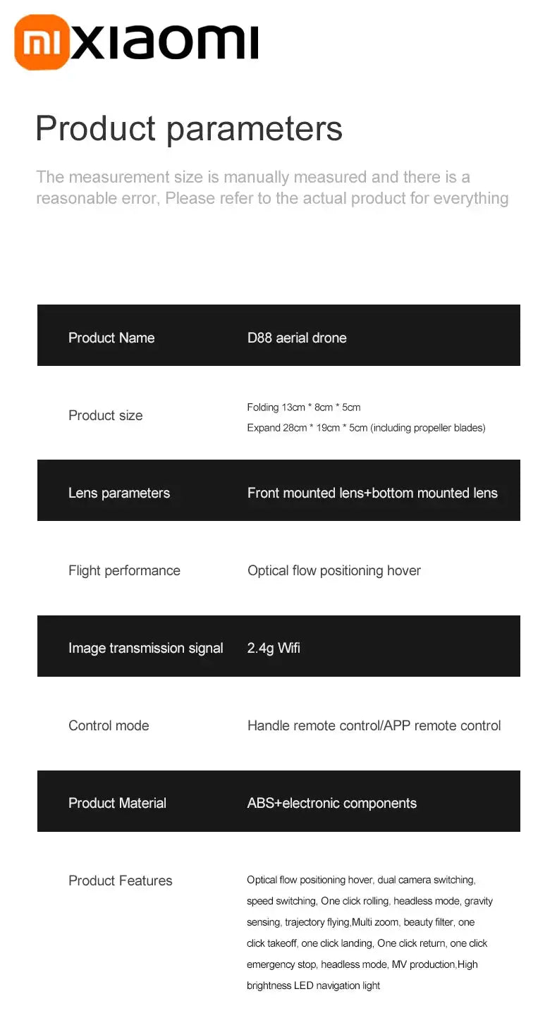 Xiaomi D88 Drone Xiaomi D88 Drone 8K Aerial Professional Hd