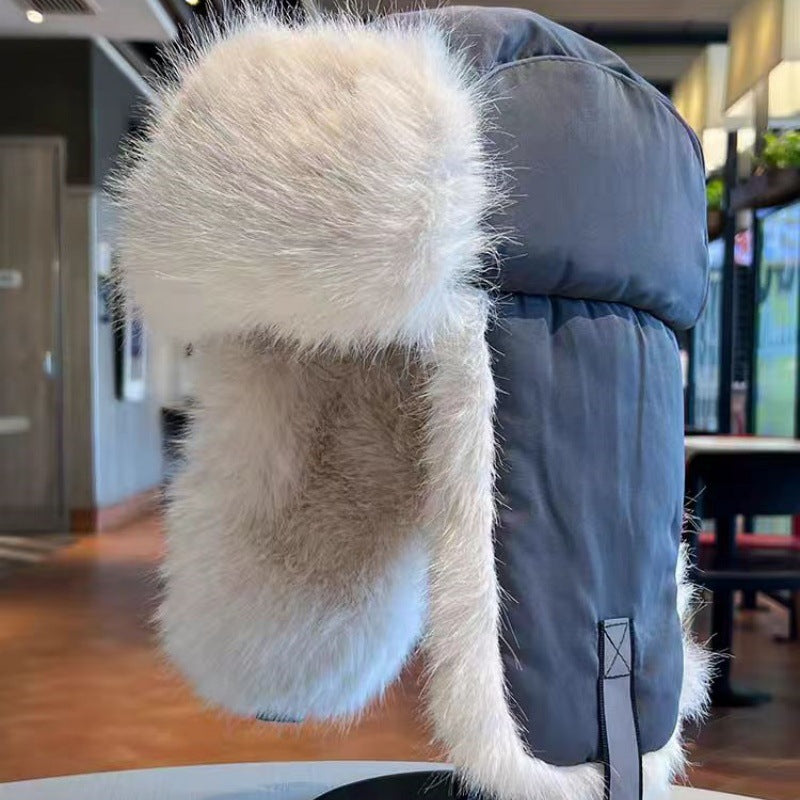 Men's Thickened Long-pile Lei Feng Hat For Skiing And Warmth