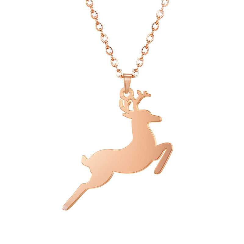 Jewellery Deer Pendant Stainless Steel NecklaceJewellery Deer Pendant