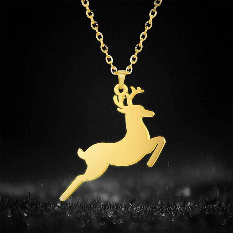 Jewellery Deer Pendant Stainless Steel NecklaceJewellery Deer Pendant
