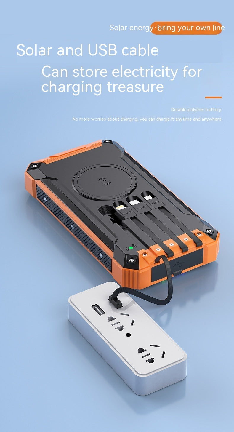 Home Wireless Charging Solar Portable Power Source


