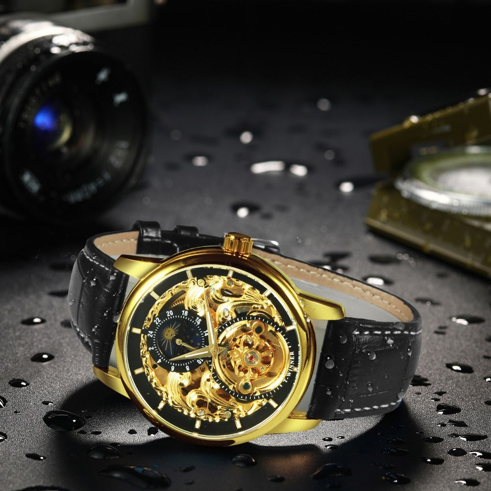 Carved Hollow Automatic Mechanical Watch


