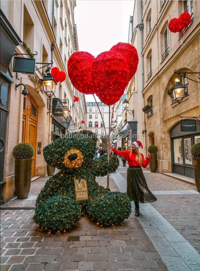 Christmas Holiday Commercial Street Decoration Popular 3D LED Christmas Teddy Bear Lights