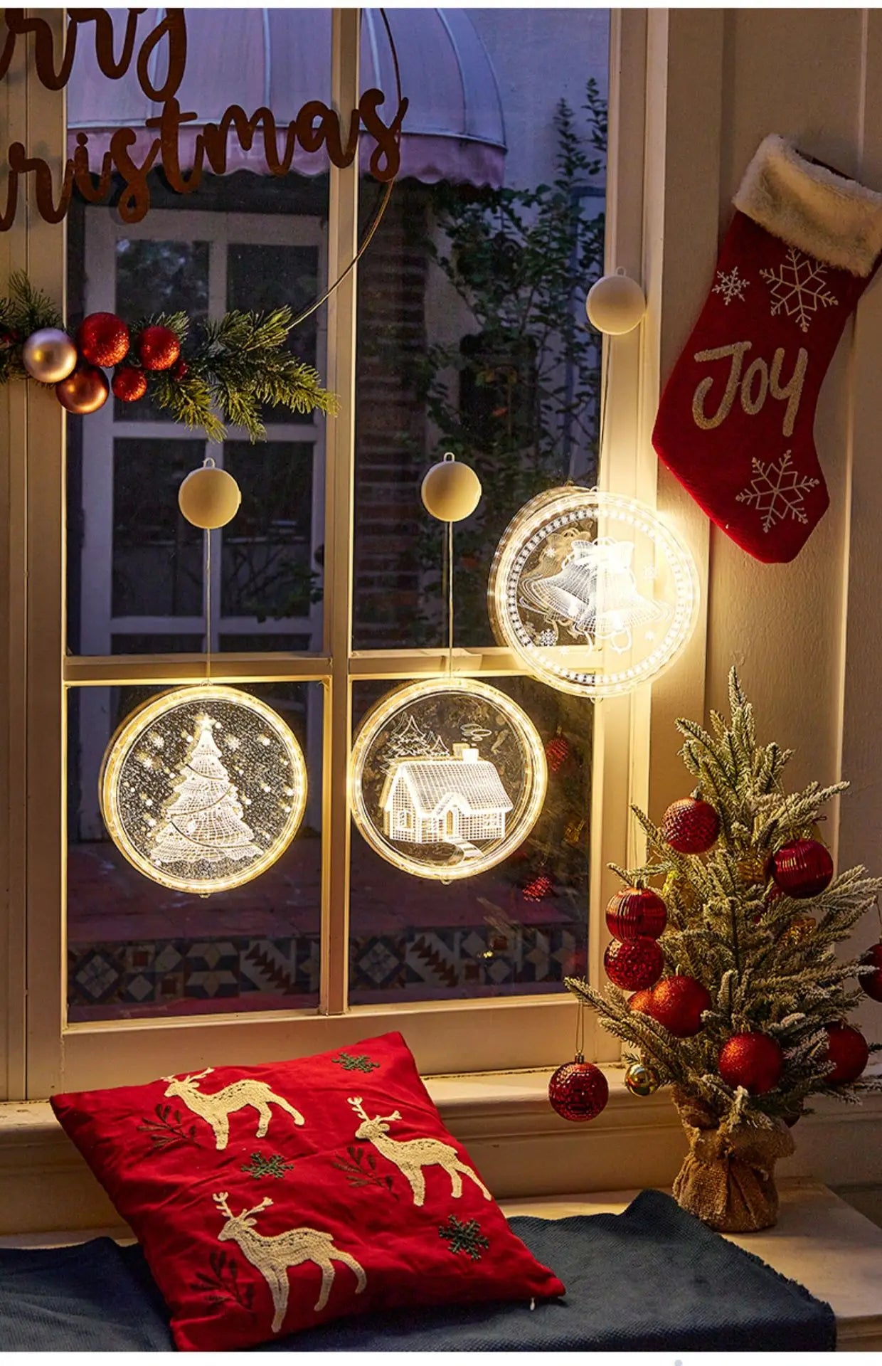 Christmas Transparent Luminous Night Lights, Festive Scene Atmosphere Decoration and Hanging Ornament Store