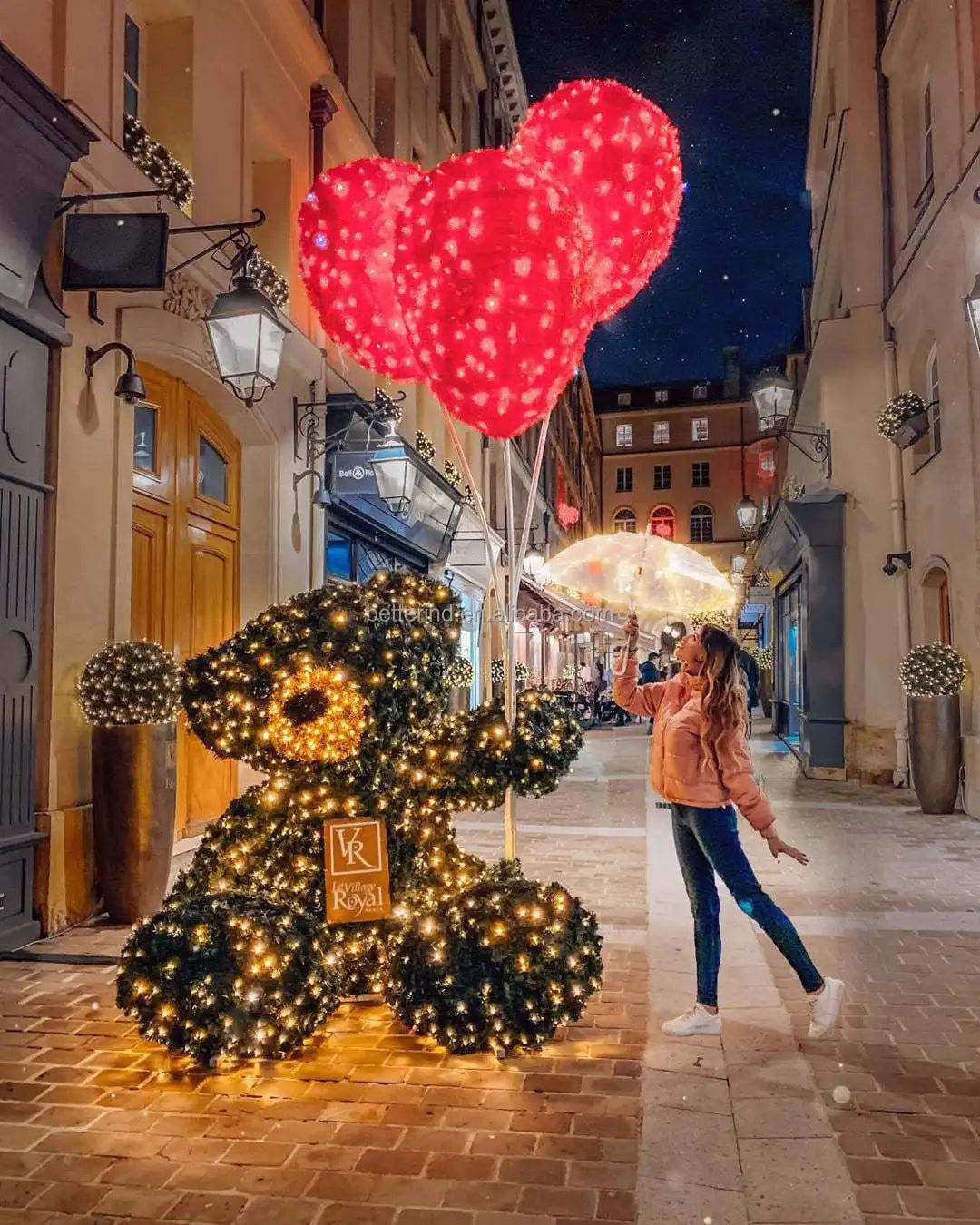 Christmas Holiday Commercial Street Decoration Popular 3D LED Christmas Teddy Bear Lights