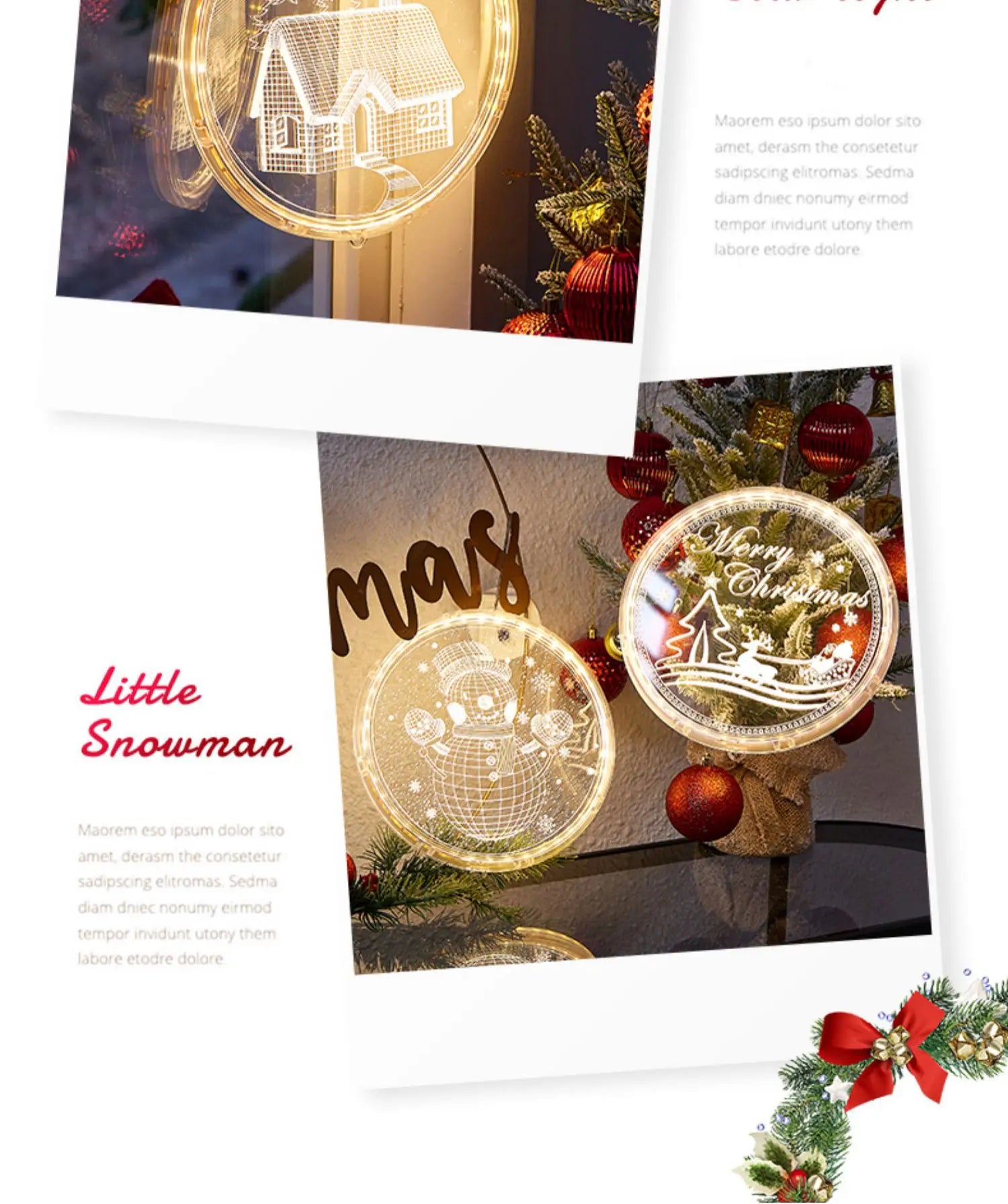 Christmas Transparent Luminous Night Lights, Festive Scene Atmosphere Decoration and Hanging Ornament Store