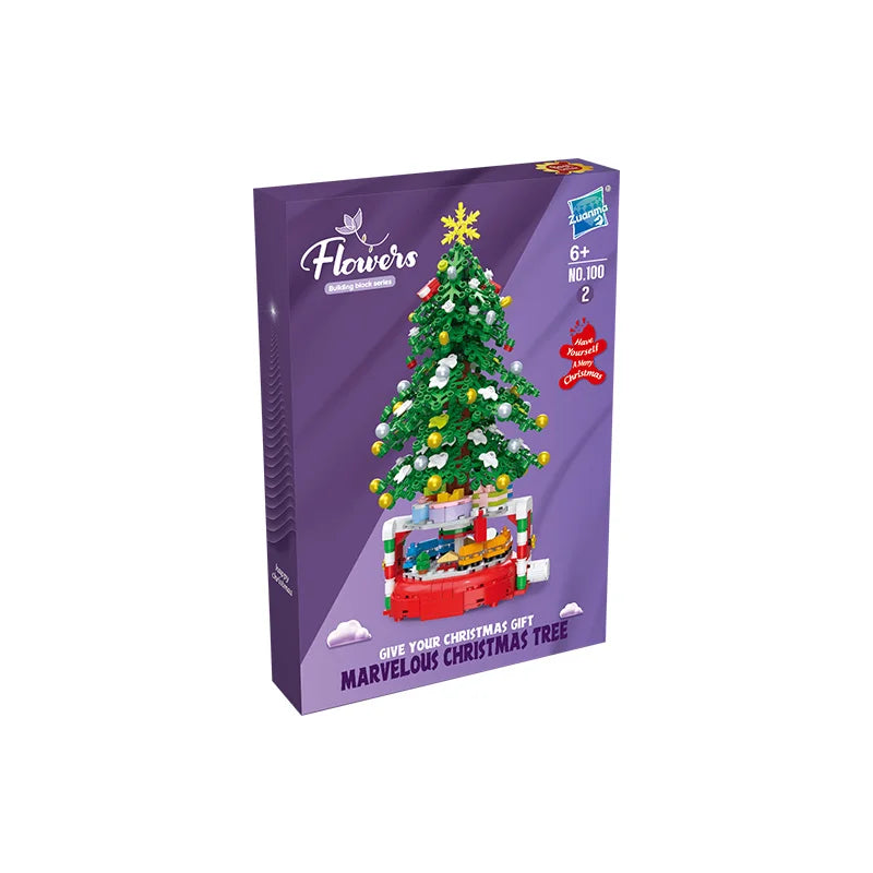 Christmas presents Christmas Tree Building Block Assembly accessories DIY building block potted Christmas tree