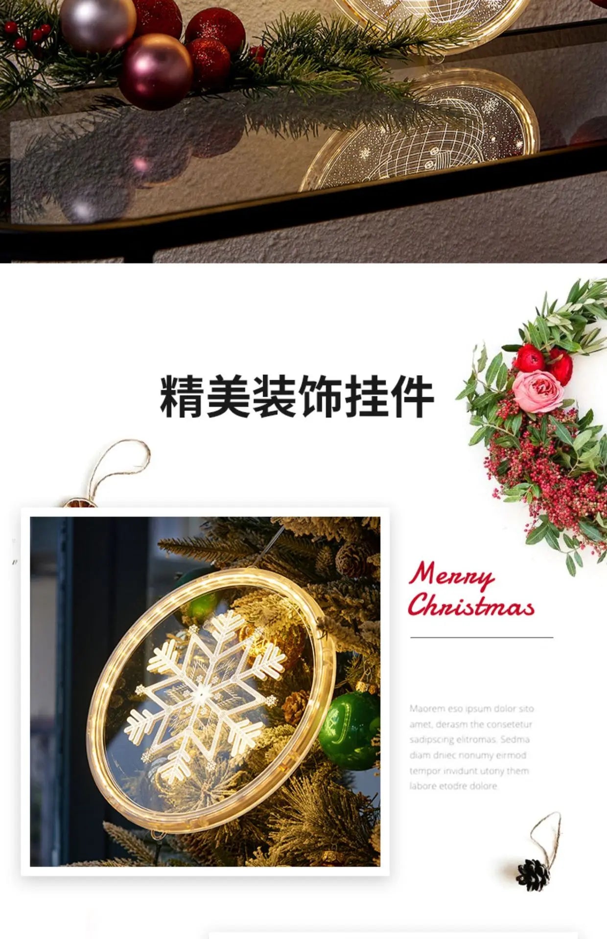 Christmas Transparent Luminous Night Lights, Festive Scene Atmosphere Decoration and Hanging Ornament Store