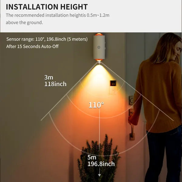 LED Motion Sensor Night Light, 7 Colors Rechargeable Battery Stair Light, Wireless Magnetic Wall Lamp, Cordless LED Wall Night Lights For Steps, Bedroom, Hallway, Courtyard, Holiday Decor, 2-Pack